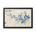 Framed Lake Travis Nautical Map Canvas — Vintage Wall Art