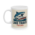 Lake Travis Shark Boat Mug | Texas Ceramic Coffee Cup